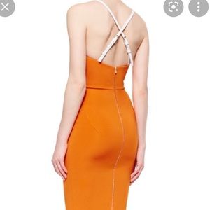 Victoria Beckham Orange Bodycon dress